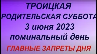 Троицкая Родительская Суббота 3 июня 2023. Главные запреты. Народные традиции.