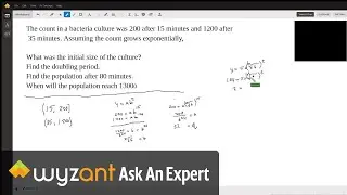 Deriving an exponential model from two data points, and applying that model