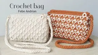 Crochet Bag 3D 💎 Diamond Stitch  - Tas Rajut Cantik Motif Diamond