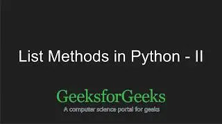 Python Programming Tutorial | List Methods - Part 2 | GeeksforGeeks