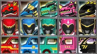 Dino Charge + Fire Truck + Dino Robot Corps - Euoplocephalus/Ptera/Spinosaurus/Ceratosaur/Allosaurus