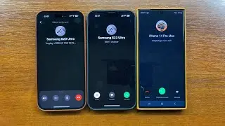 Apple iPhone 14 PM vs 13 PM Outgoing Call Battle to Samsung S23 Ultra. WhatsApp Group Incoming Call