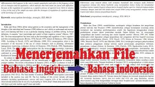 Cara Menerjemahkan File Bahasa Inggris ke Indonesia