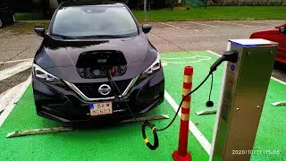 Как поставить Nissan Leaf на зарядку и сколько это стоит на 50 кВт Чадемо