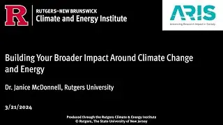 Building Your Broader Impact Around Climate Change and Energy