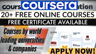 Coursera 20+ FREE CERTIFICATE Courses | Free Online Courses | Courses from Google Cloud, SAS & more