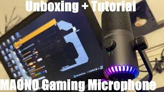 MAONO Gaming Microphone for PC, USB Condenser Mic RGB for Streaming DM30 Unboxing and instructions