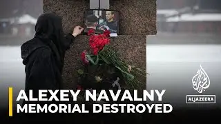 Memorial destroyed: Mourners laid flowers in St Petersburg for Alexey Navalny