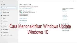 Cara Menonaktifkan  Update Windows 10 Terbaru