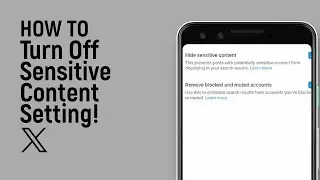 How To Turn Off X Twitter Sensitive Content Setting [easy]