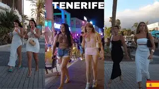 TENERIFE SPAIN HOT SUMMERS NIGHTLIFE WALK