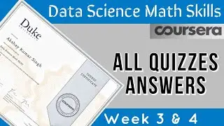 Data Science Math Skills | All Quizzes Answers| Coursera | Week 3 & 4 | Certification Course |🙂☺️😊