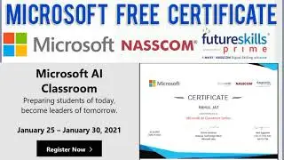 Microsoft Free Certification Courses 2021 | Microsoft AI Classroom Series Certificate Registration