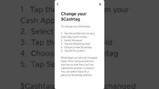 How to CHANGE $CASHTAG in CASH app?