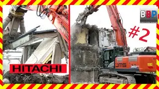 Hitachi Zaxis 350-6 m. Schere und Sortiergreifer, Abbruch Wohnheim, Waiblingen, 27.04.2022. #2