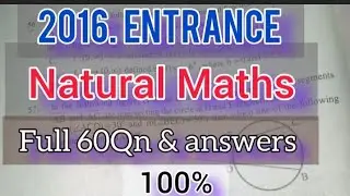 2016 Entrance Natural Science Maths full answers