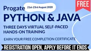 FREE  Python & Java VIRTUAL TRAINING With Certification | Free CERTIFICATE of Completion | Progate