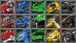 Dino Robot Corps - 15 Dinosaurs - T-Rex Almighty/Compsognathus/Gallimimus/Raptors/Giganotosaurus