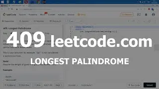 Разбор задачи 409 leetcode.com Longest Palindrome. Решение на C++