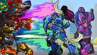 Ceratosaurus & Mammoth Humanoid Robots - Dino Robot Battle Arena