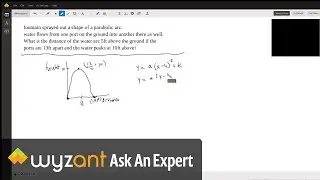 Finding the equation of a parabola in a word problem