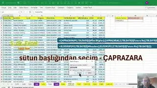 Excel 1 Dakika - sütun başlıklarından arama - ÇAPRAZARA