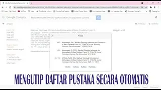 Cara Menulis Daftar Pustaka Dari Jurnal Secara Otomatis