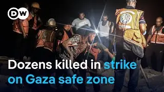 Hamas says Israeli strike kills dozens in safe zone | DW News