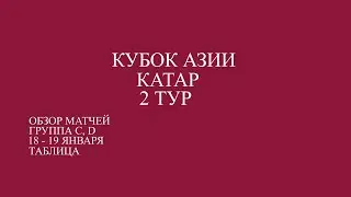 Кубок Азии 2 тур. Обзор матчей групп C и D