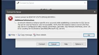 Troubleshooting SQL Server Connection Error: Cannot Connect to DESKTOP