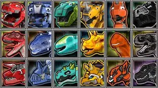 Dino Trux + Dino Racer + Dino Robot Corps -Tyranotops/Ankylosaur/Euoplo/Triceratops/Apatosau/Tyranno