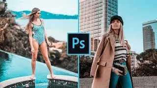 Aqua & Bronze Color Grading Effect - Photoshop Tutorial