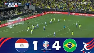 Paraguay vs Brazil [1-4] | CONMEBOL Copa América 2024™ | Match Highlights!