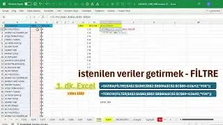 Excel 1 Dakika - Birleşik alana göre filtreleme - FİLTRE