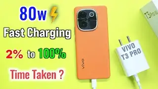 Vivo t3 pro Charging Test | full Battery charged time 0% to 100% | Battery draining test 🔥