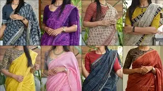 😍👌 Simple Office Wear Cotton Saree Collections|Work Wear Cotton Sarees With Blouse Designs ❤️|