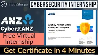 Free Cybersecurity Internship by ANZ |Cyber@ANZ | Insidesherpa Free Virtual Internship Answers🙂☺️😊