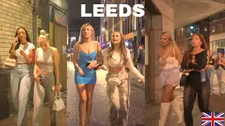 LEEDS CITY ENGLAND UK NIGHTLIFE WALK