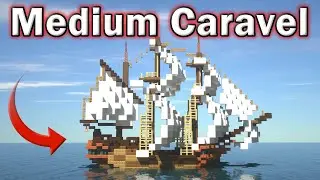 Minecraft Tutorial: How to Make a Boat/Ship (Medium Caravel)