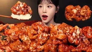 Crispy Seasoned Spicy Chicken and Rice Mukbang ASMR