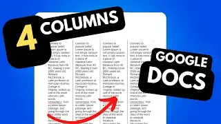 How to Make 4 Columns In Google Docs