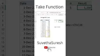 Calculate average for last n of rows using excel TAKE function