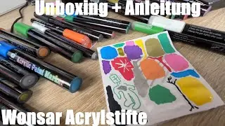 Acrylstifte Marker Stifte, 12 Farben Wasserfest Acrylstifte für Steine Bemalen Unboxing & Anleitung