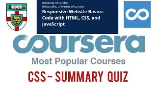 CSS Summary Quiz [ Coursera] Responsive Website Basics: code with HTML CSS and JavaScript✓CSS Quiz.