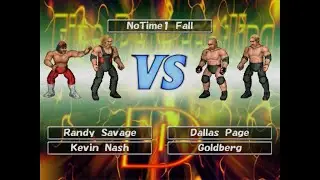 Fire Pro Wrestling D Sims - Randy Savage/Kevin Nash vs DDP/Goldberg