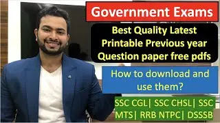 SSC CGL 2020, SSC CHSL 2020, SSC MTS 2020  free previous year Question papers printable mock pdfs 🤩