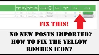 How to fix the Yellow Diamond icon when running importing in plugins (Newsomatic, Echo and others)