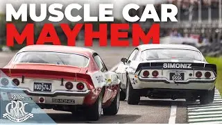 Power over handling? Paint-swapping V8 muscle cars get physical at Goodwood