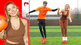 FOOTBALL CHALLENGES vs MY GIRLFRIEND! (Millie T - Skills & Goals)