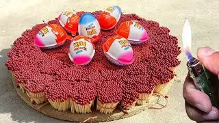 Experiment 5,000 Match Vs Kinder Joy Eggs #shorts